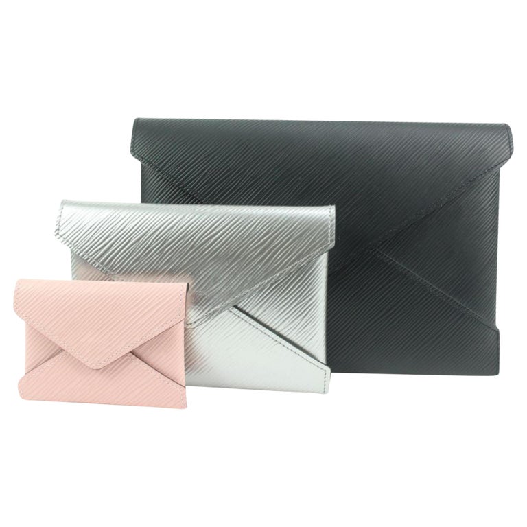 Louis Vuitton Black x Silver x Pink Epi Leather Pochette Kirigami 30lv223s  For Sale at 1stDibs