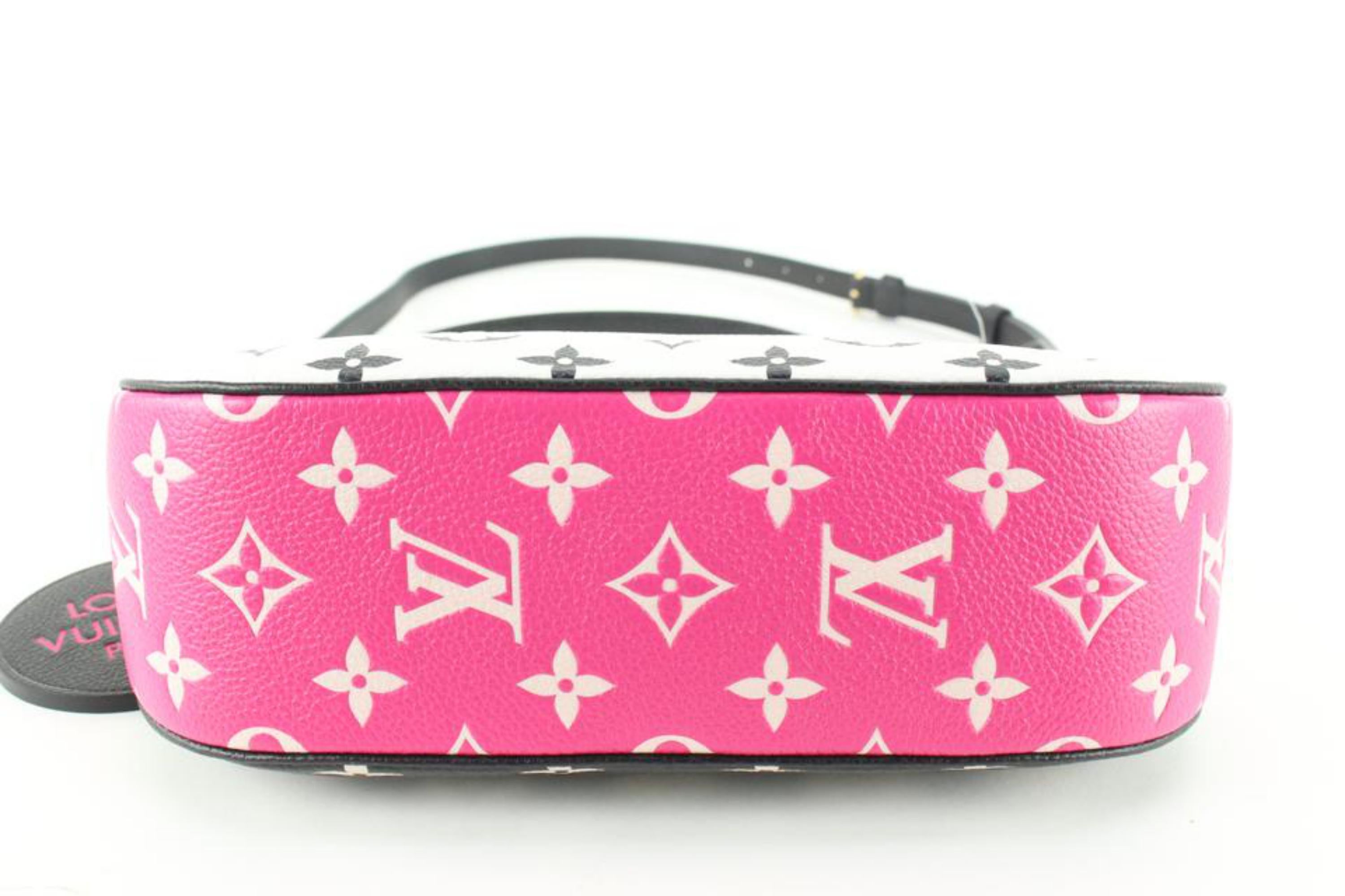 Louis Vuitton Black x White x Pink Monogram Empreinte Bagatelle BB Crossbody 5lz 4