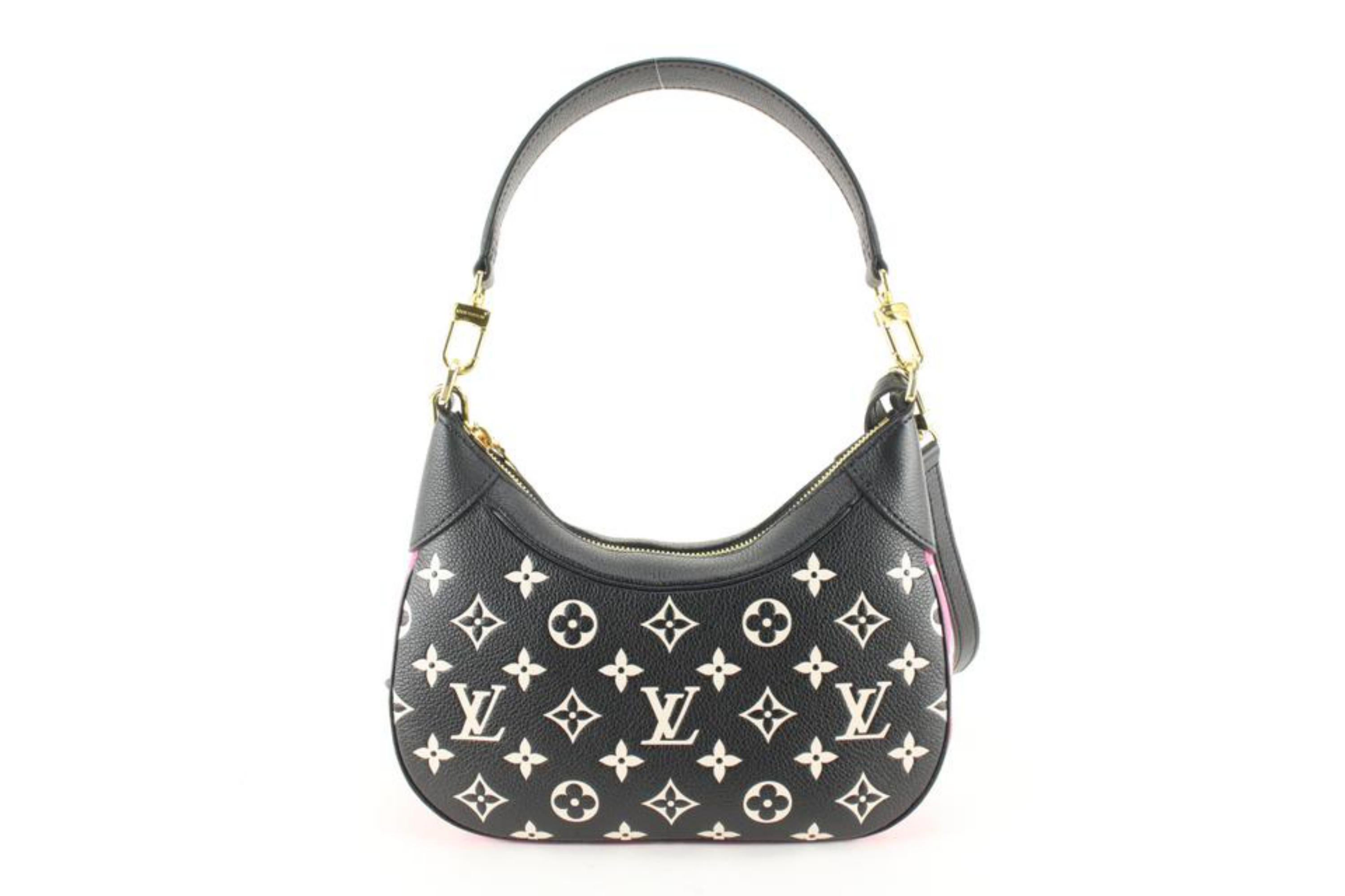Gray Louis Vuitton Black x White x Pink Monogram Empreinte Bagatelle BB Crossbody 5lz