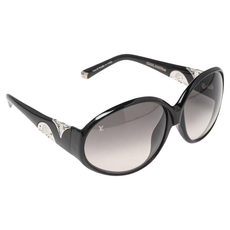 Louis Vuitton Black Z0265E Crystal Embellished Gradient Oval Sunglasses