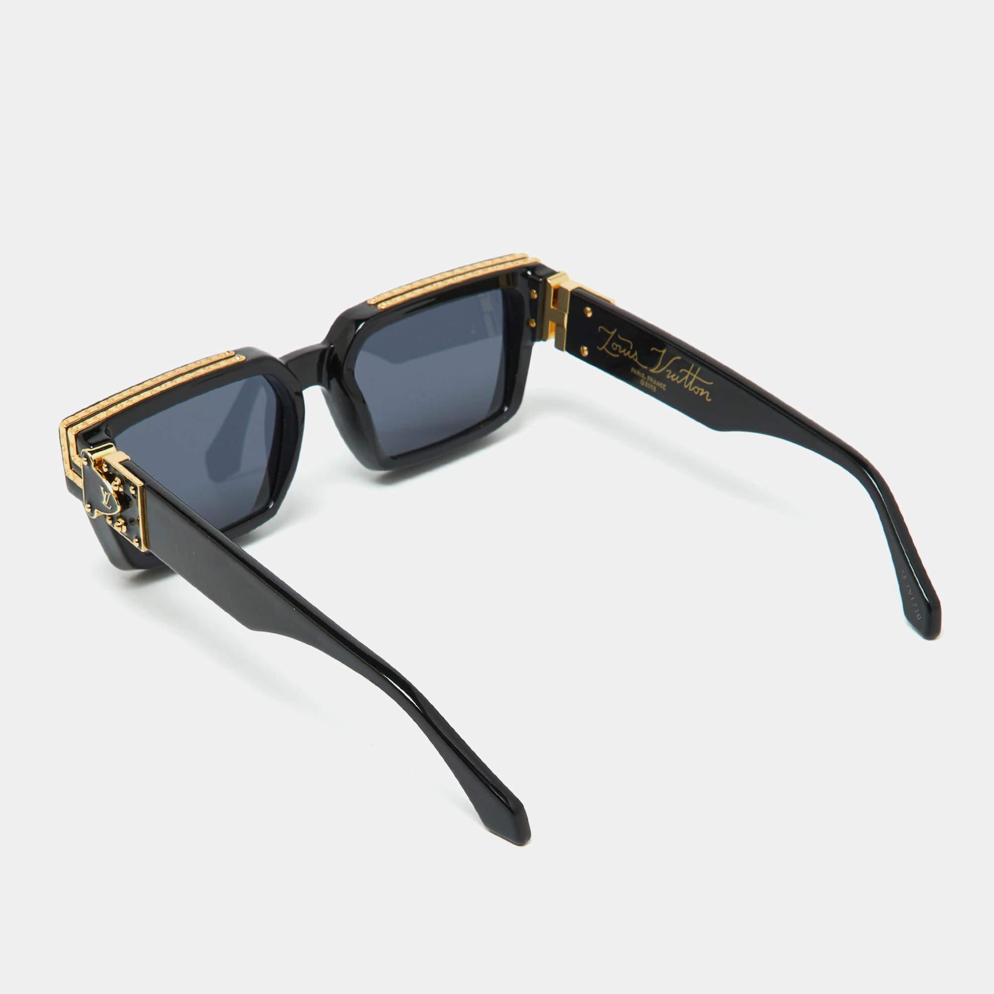 Louis Vuitton Black Z1165E 1.1 Millionaires Square Sunglasses In Good Condition In Dubai, Al Qouz 2