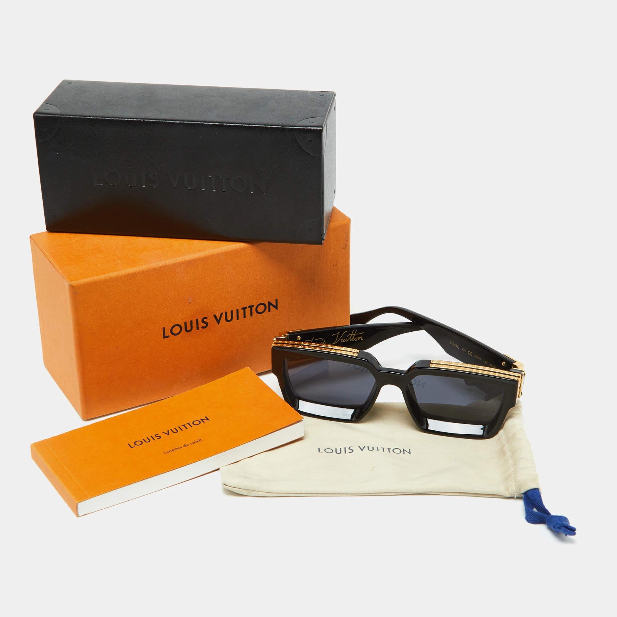 Women's Louis Vuitton Black Z1165E 1.1 Millionaires Square Sunglasses