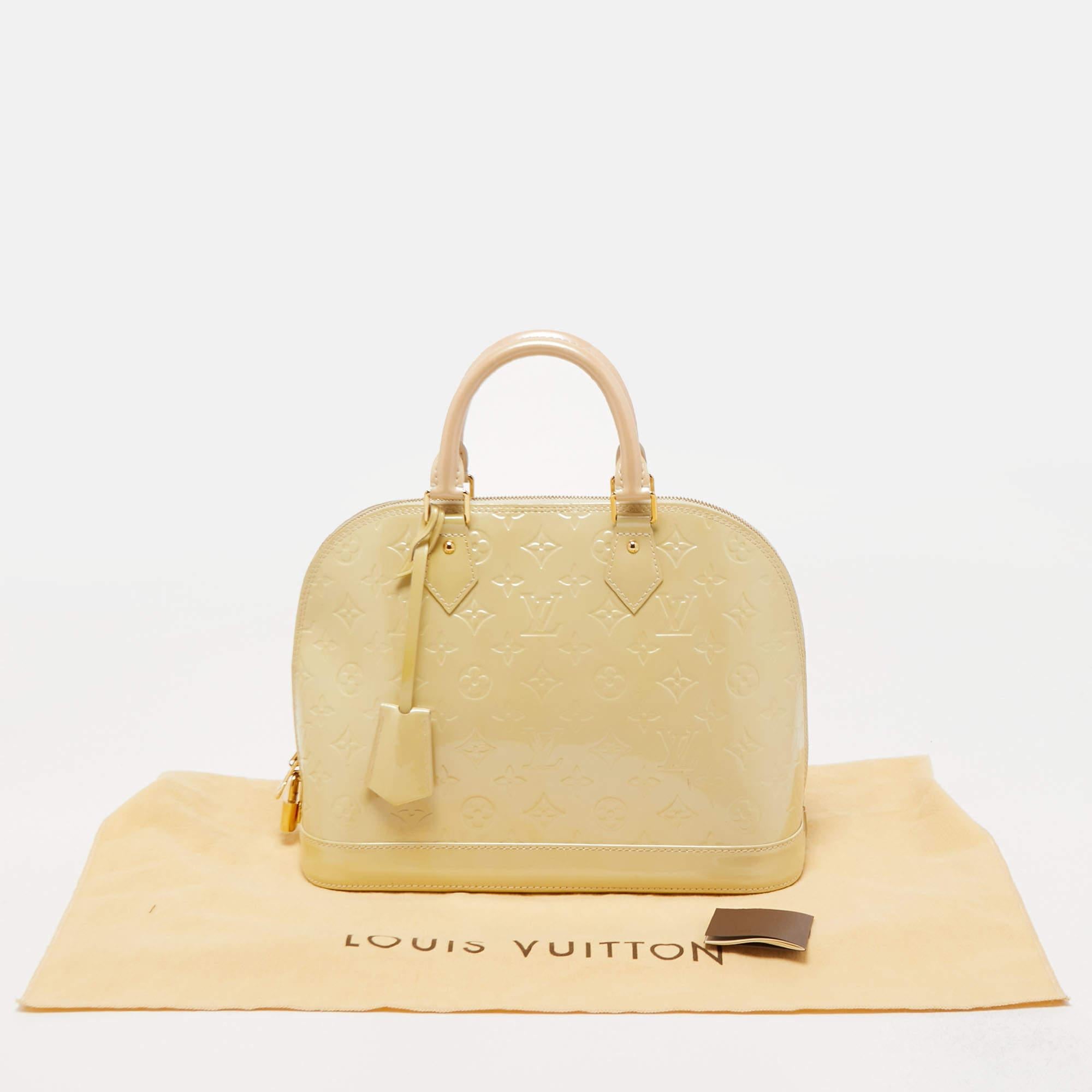 Louis Vuitton Blanc Corail Monogram Vernis Alma PM Bag 8
