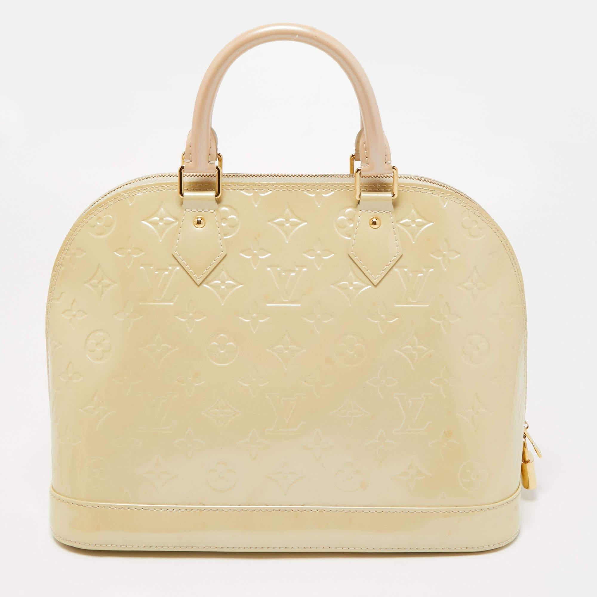 Introduced by Gaston-Louis Vuitton in 1934, the Louis Vuitton Alma is defined by elegant curves and notable features. From one of the most iconic collections of Louis Vuitton, this PM bag is imbued with exquisite craftsmanship and historic details.