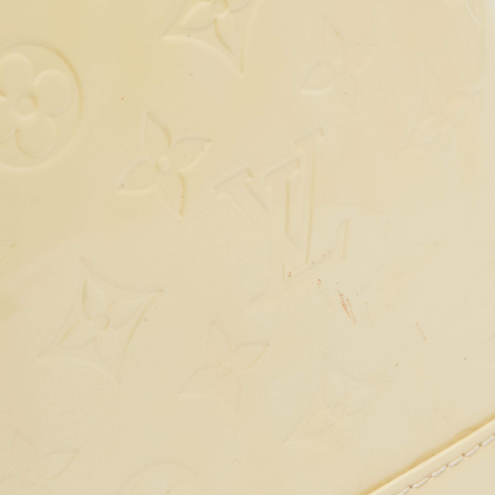 Louis Vuitton Blanc Corail Monogram Vernis Alma PM Bag 1