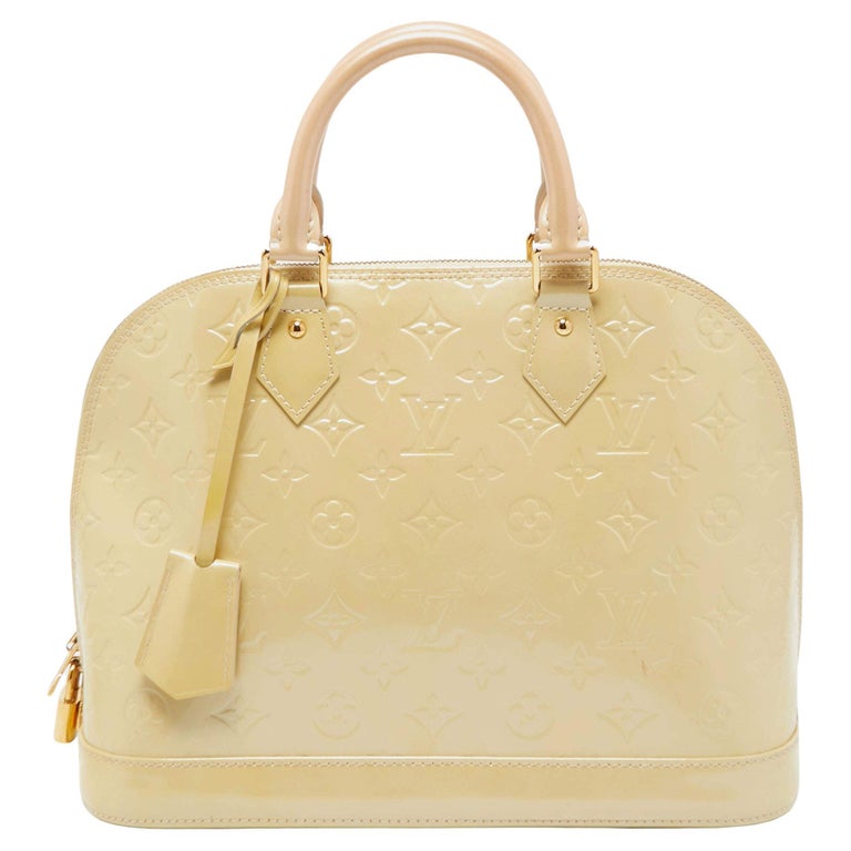 Louis Vuitton Blanc Corail Monogram Vernis Alma PM Bag For Sale at
