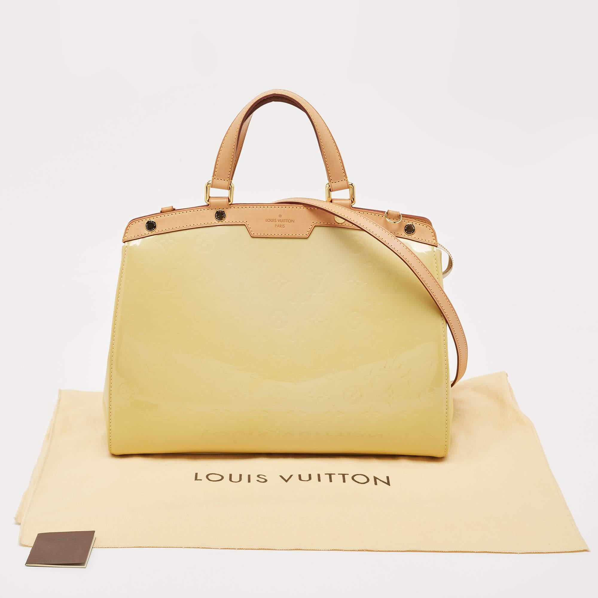 Louis Vuitton Blanc Corail Monogram Vernis Brea GM Bag For Sale 7