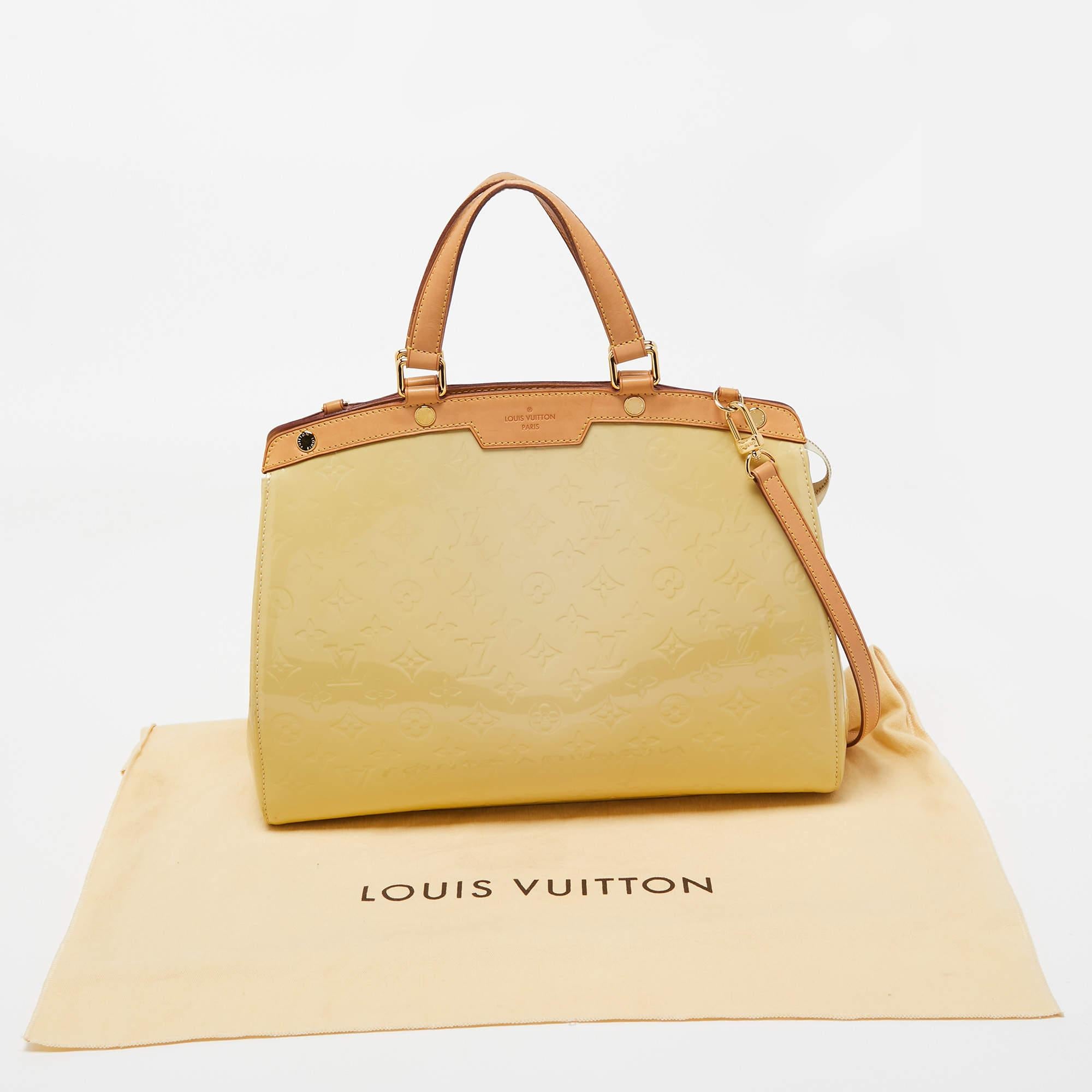 Louis Vuitton Blanc Corail Monogram Vernis Brea GM Bag 12
