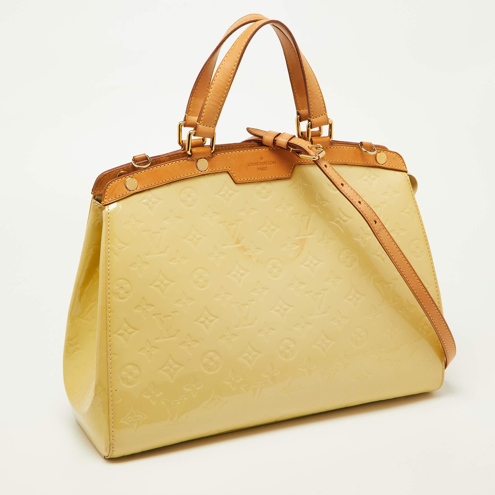 Louis Vuitton Blanc Corail Monogram Vernis Brea GM Bag 1