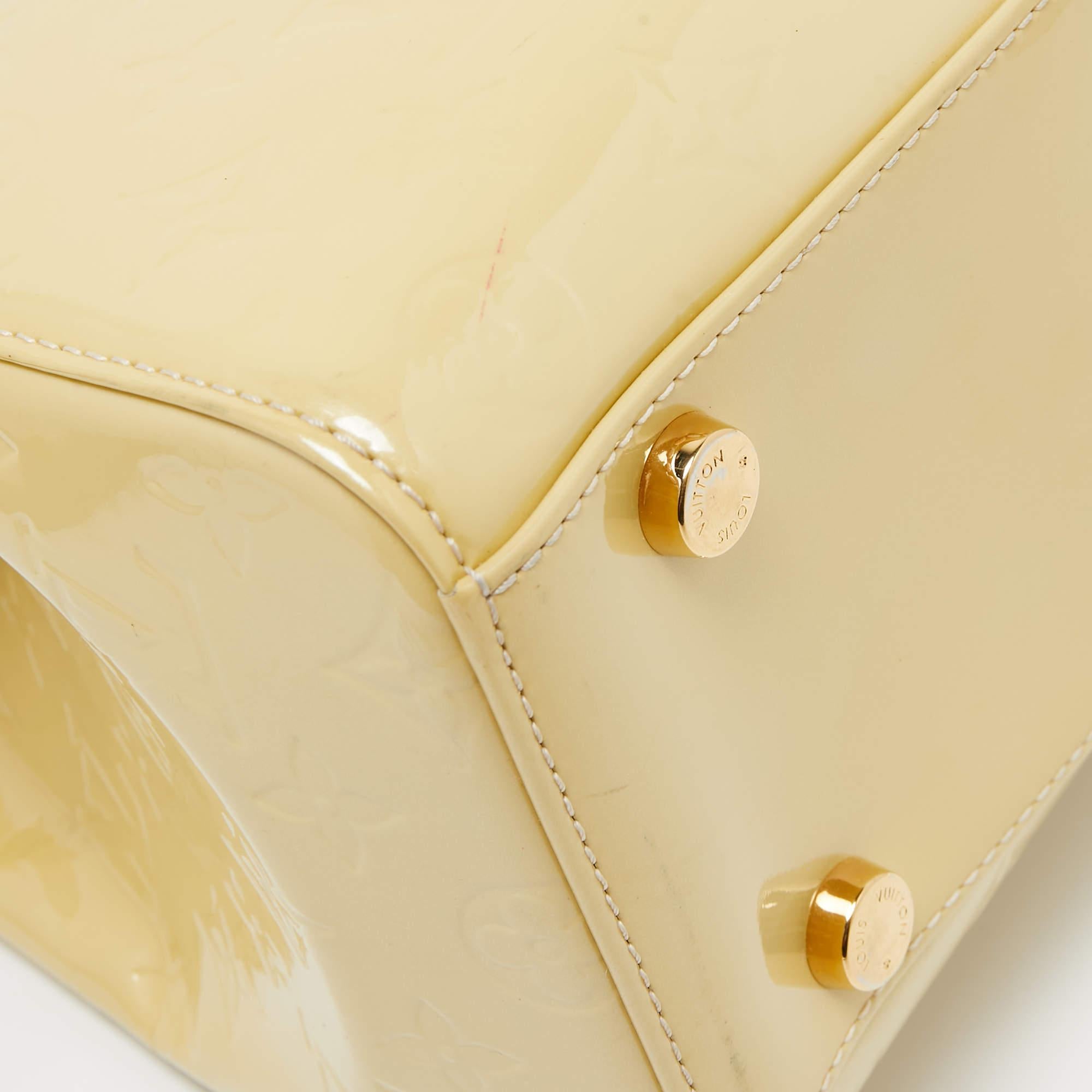 Louis Vuitton Blanc Corail Monogram Vernis Brea GM Bag 3