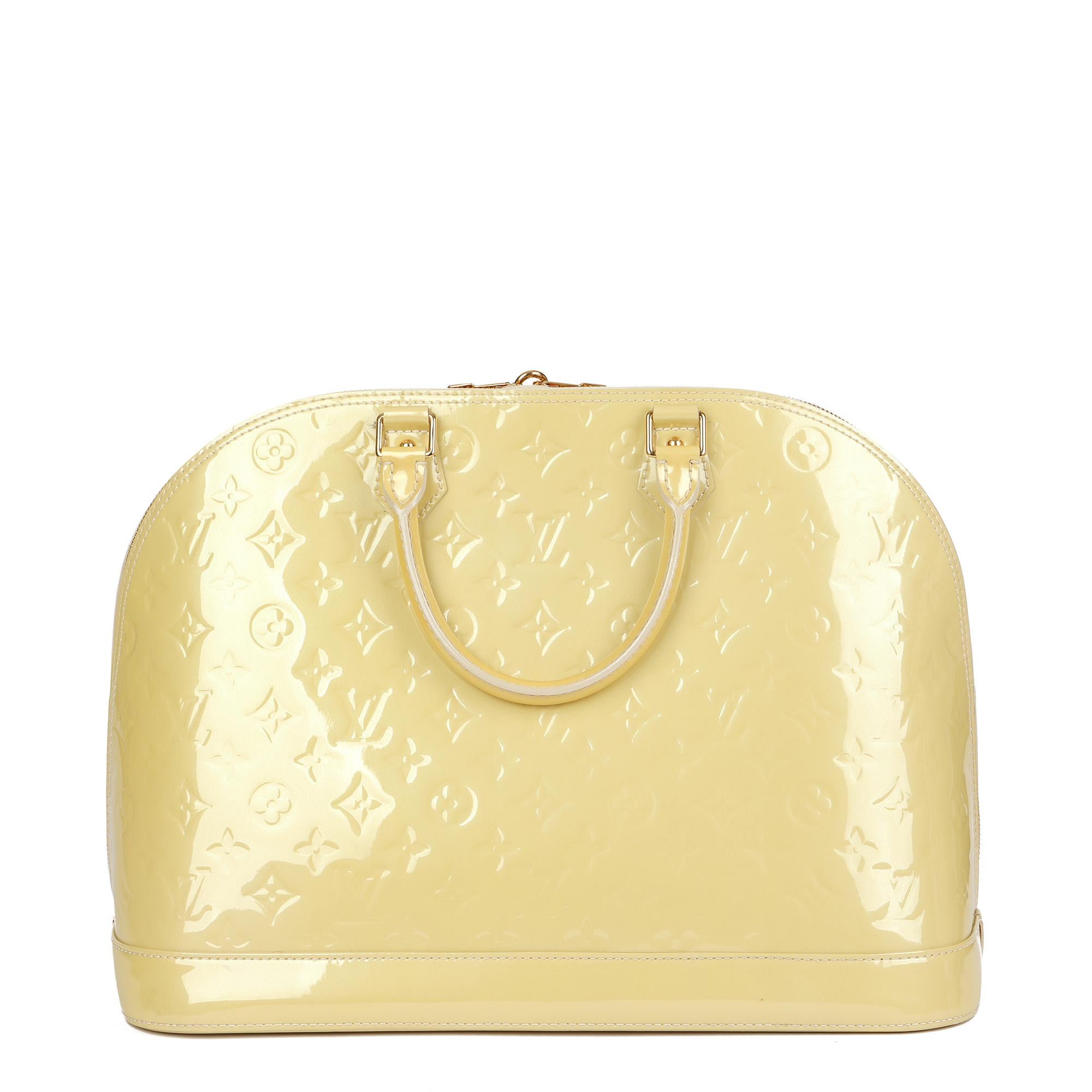 Louis Vuitton Blanc Corail Monogram Vernis Cuir Alma GM Pour femmes en vente