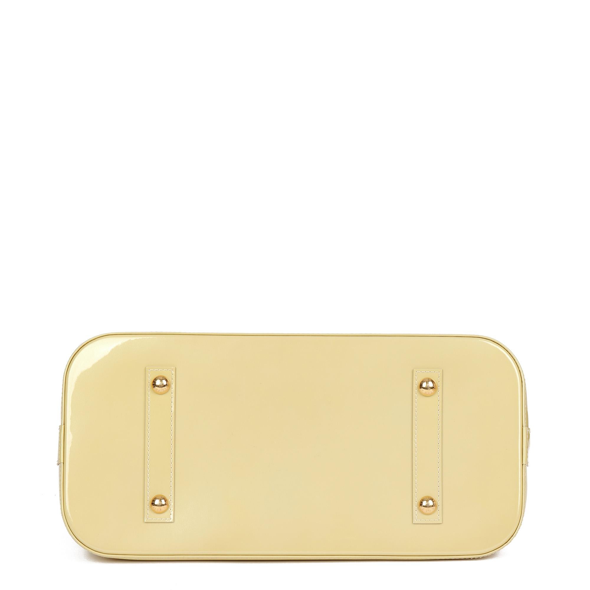 Louis Vuitton Blanc Corail Monogram Vernis Cuir Alma GM en vente 1