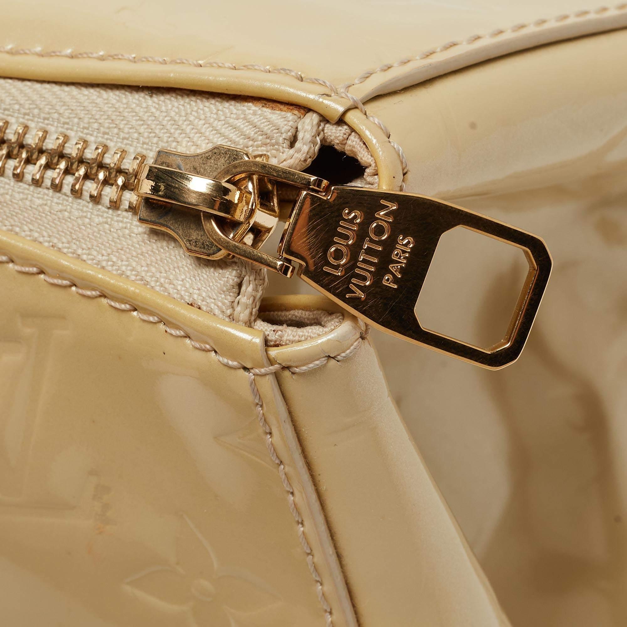 Louis Vuitton Blanc Corail Monogram Vernis Sherwood GM Bag 10