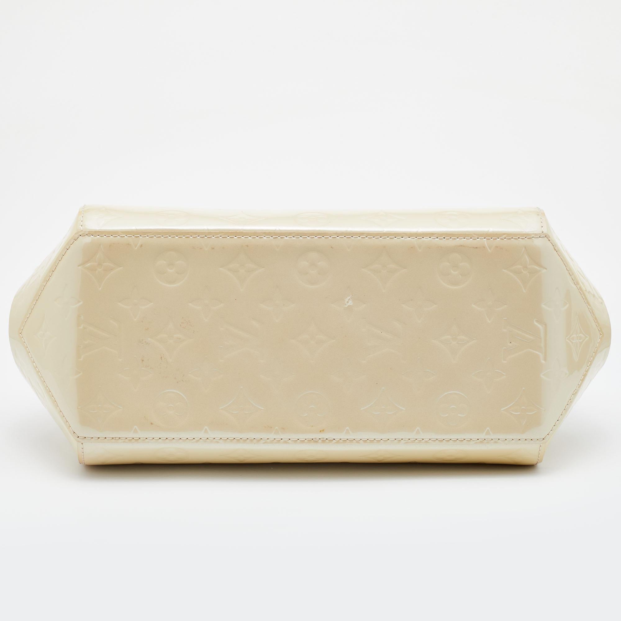 Louis Vuitton Blanc Corail Monogram Vernis Sherwood PM Bag 1