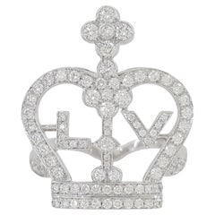 Louis Vuitton Bague couronne diamantée en or blanc 18K  1.2 Ct.