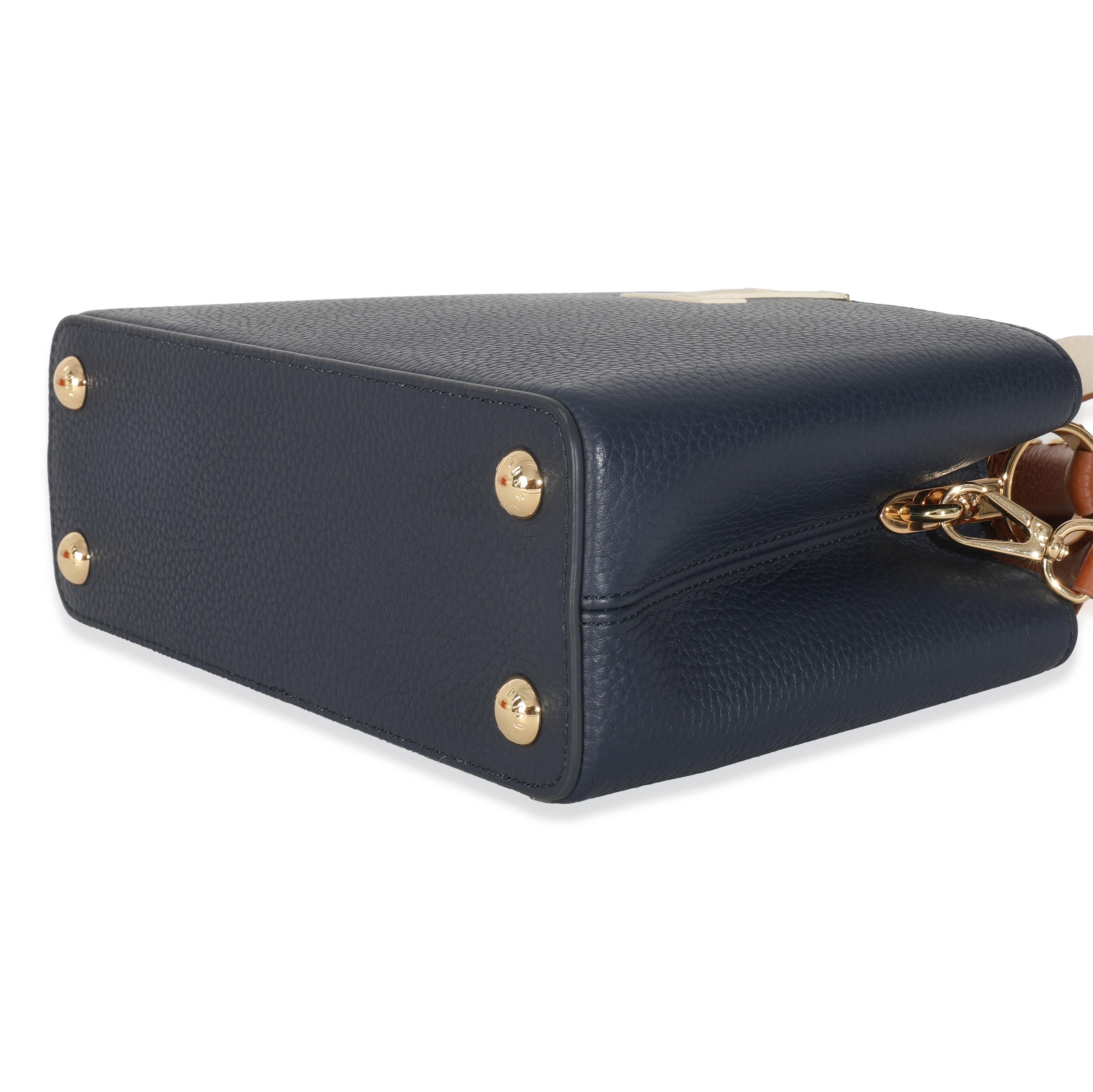 Louis Vuitton Bleu De France Bleu Taurillon Studded Capucines BB Pour femmes en vente