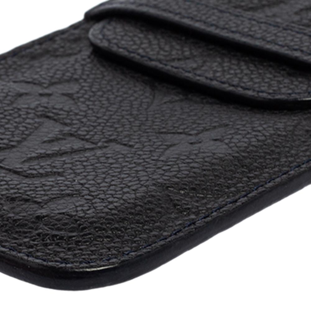 Black Louis Vuitton Bleu Infini Monogram Empreinte Leather Phone Case