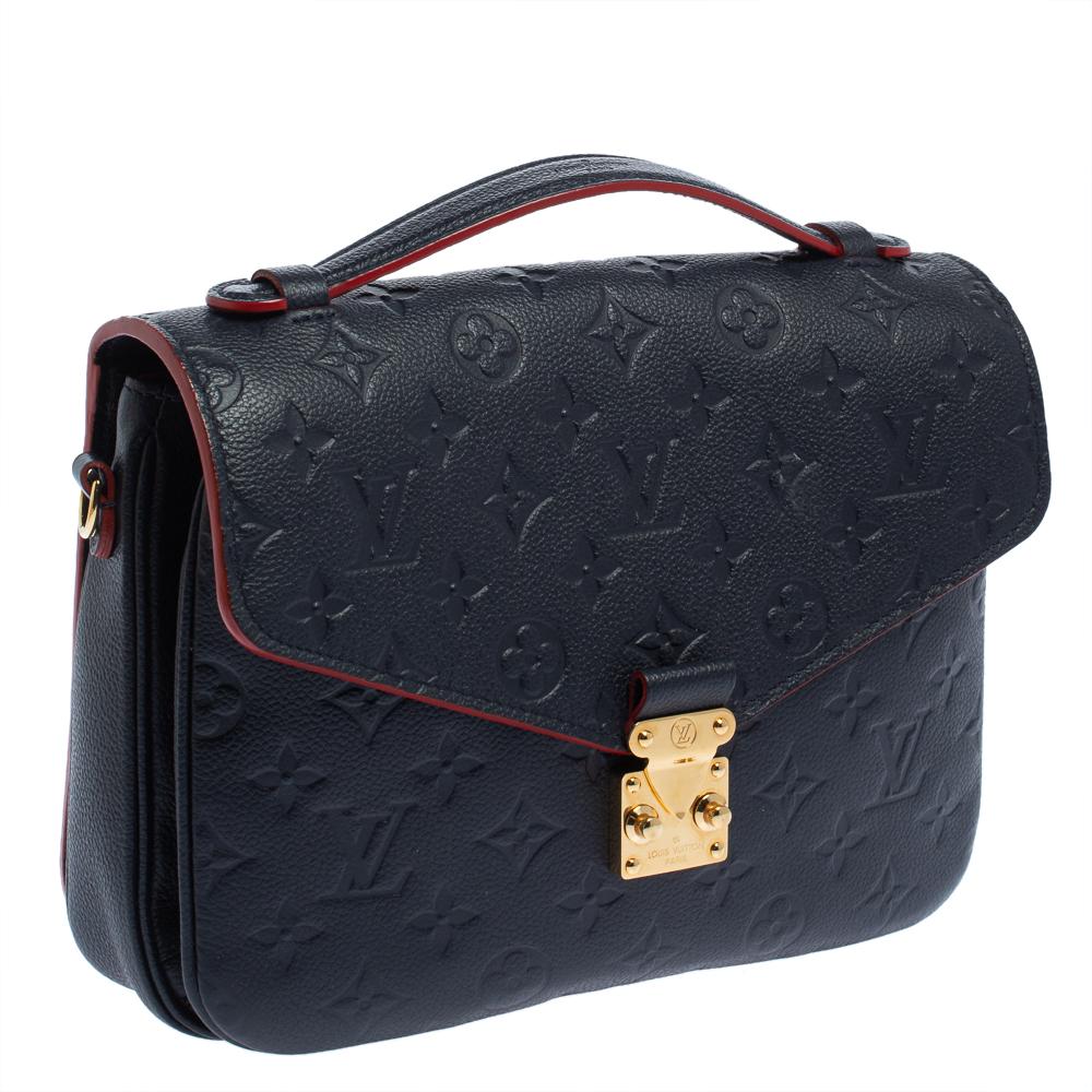 Black Louis Vuitton Bleu Infini Monogram Empreinte Leather Pochette Metis Bag