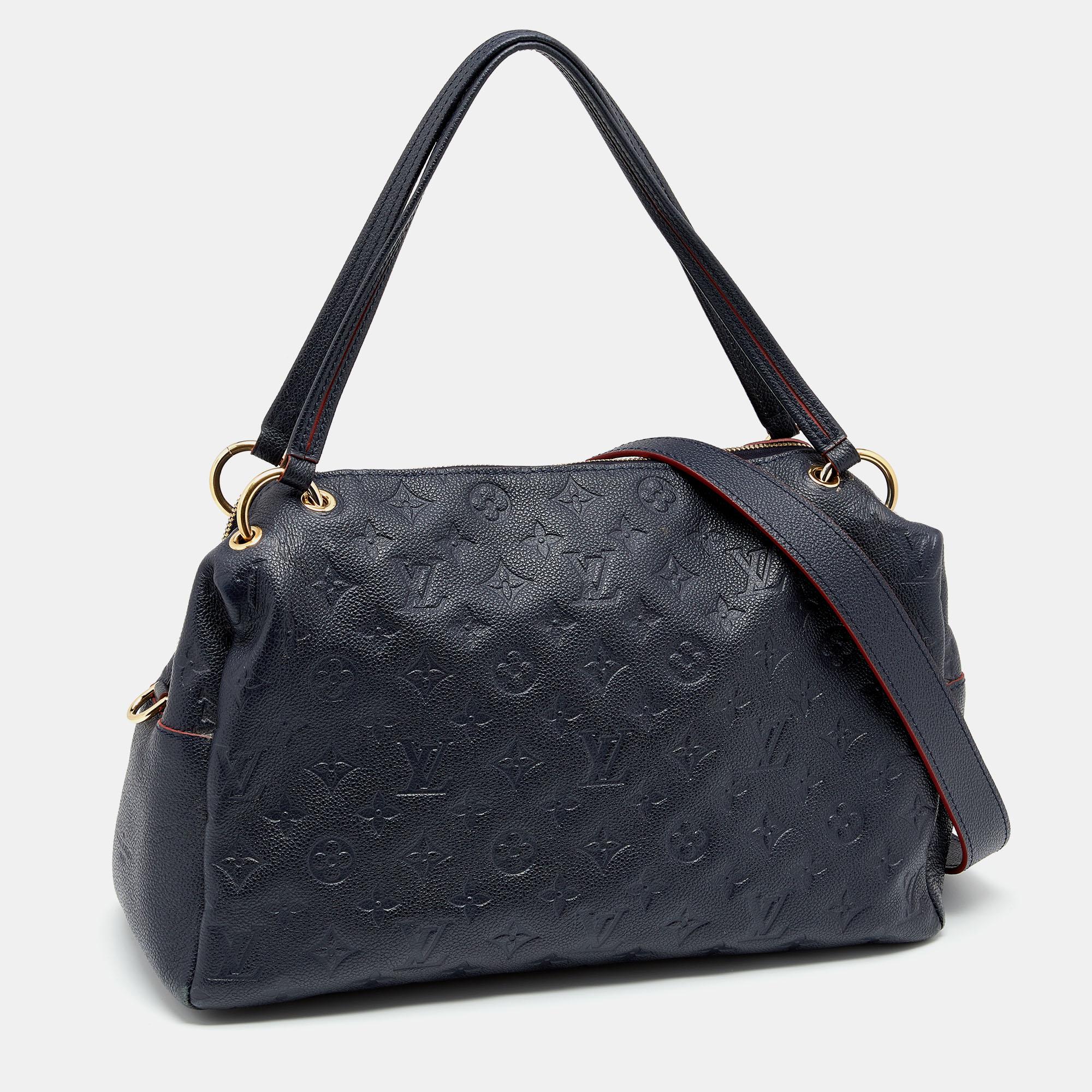 Louis Vuitton Bleu Infini Monogram Empreinte Leather Ponthieu PM Bag In Good Condition In Dubai, Al Qouz 2
