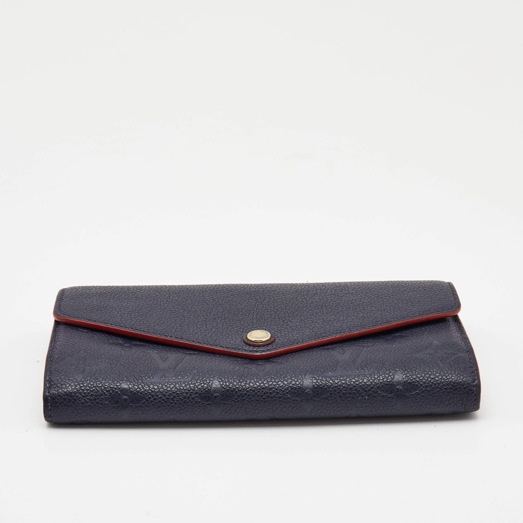 Black Louis Vuitton Bleu Infini Monogram Empreinte Leather Sarah Wallet