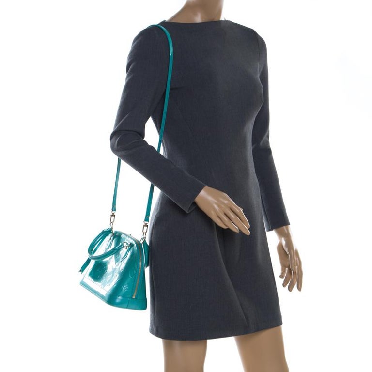 Louis Vuitton Bleu Lagon Monogram Vernis Alma BB Bag For Sale at 1stDibs