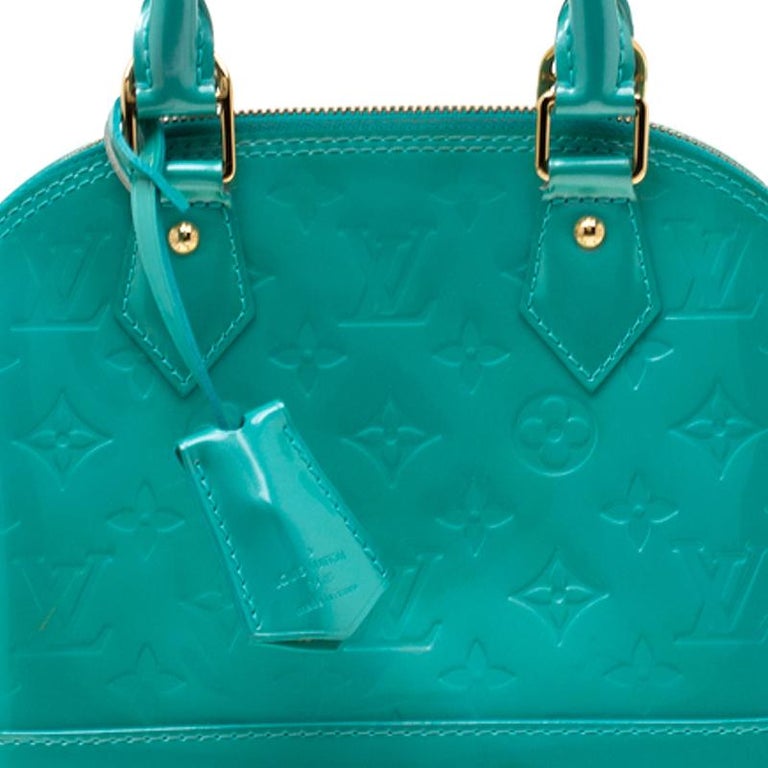 Louis Vuitton Bleu Lagon Monogram Vernis Alma BB Bag For Sale at 1stdibs