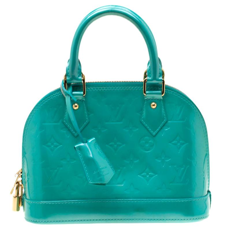 Louis Vuitton Bleu Lagon Monogram Vernis Alma BB Bag