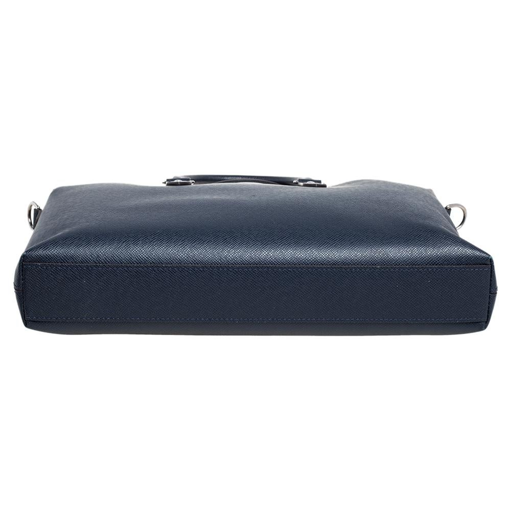 Louis Vuitton Bleu Marine Taiga Leather Anton Soft Briefcase 5