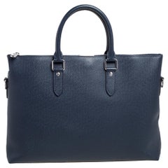 Used Louis Vuitton Bleu Marine Taiga Leather Anton Soft Briefcase