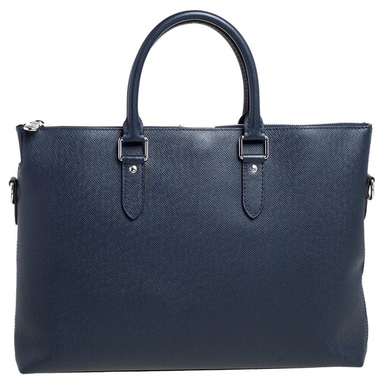 Louis Vuitton Bleu Marine Taiga Leather Anton Soft Briefcase at 1stDibs