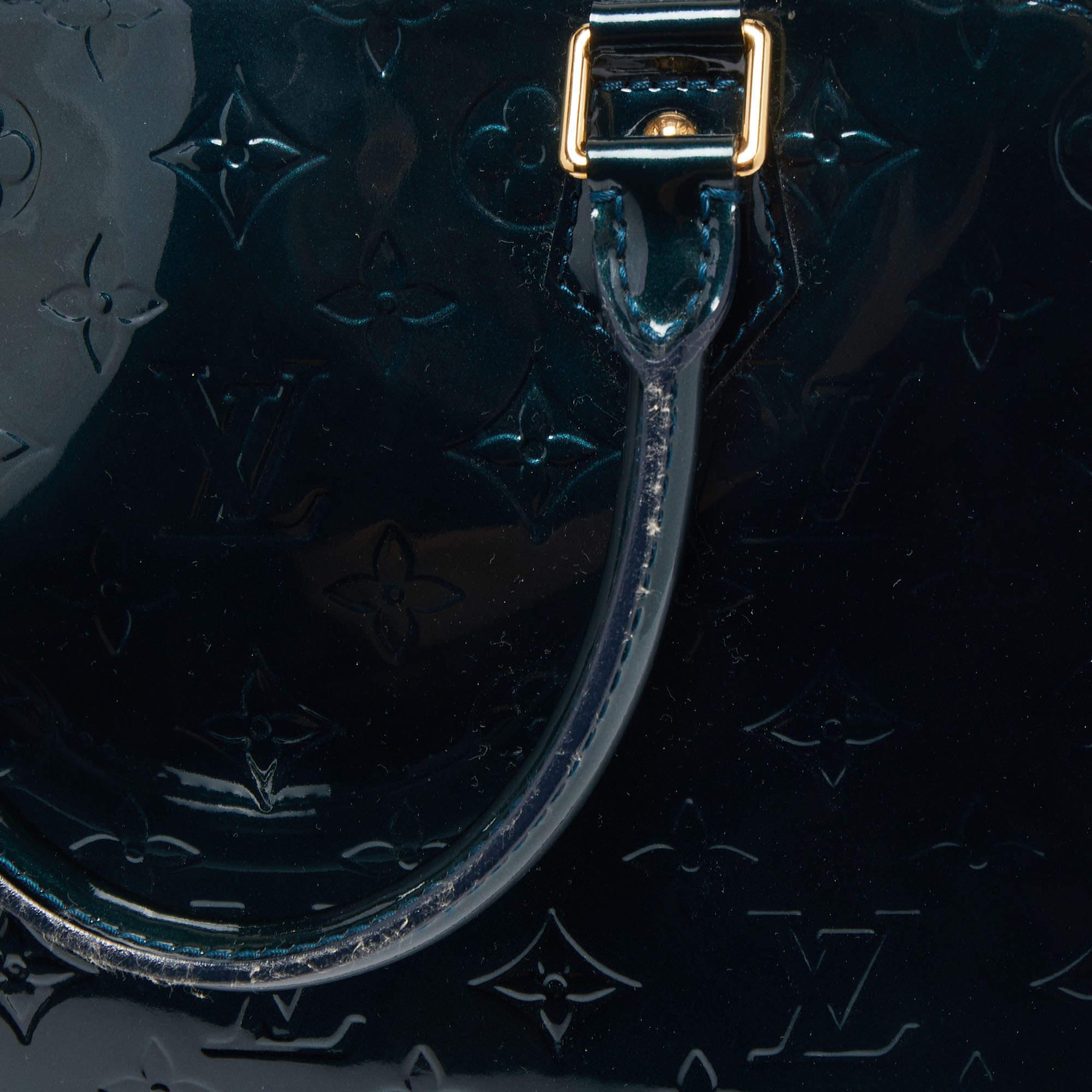 Louis Vuitton Bleu Nuit Monogram Vernis Alma GM Bag 6