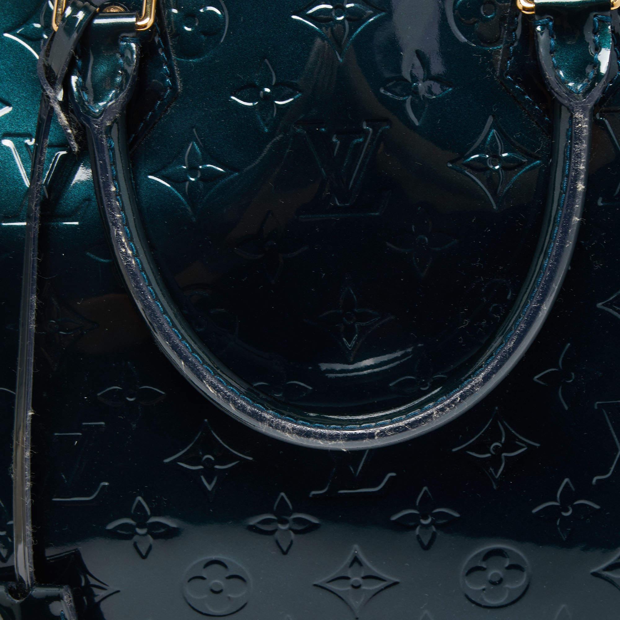 Louis Vuitton Bleu Nuit Monogram Vernis Alma GM Bag 7