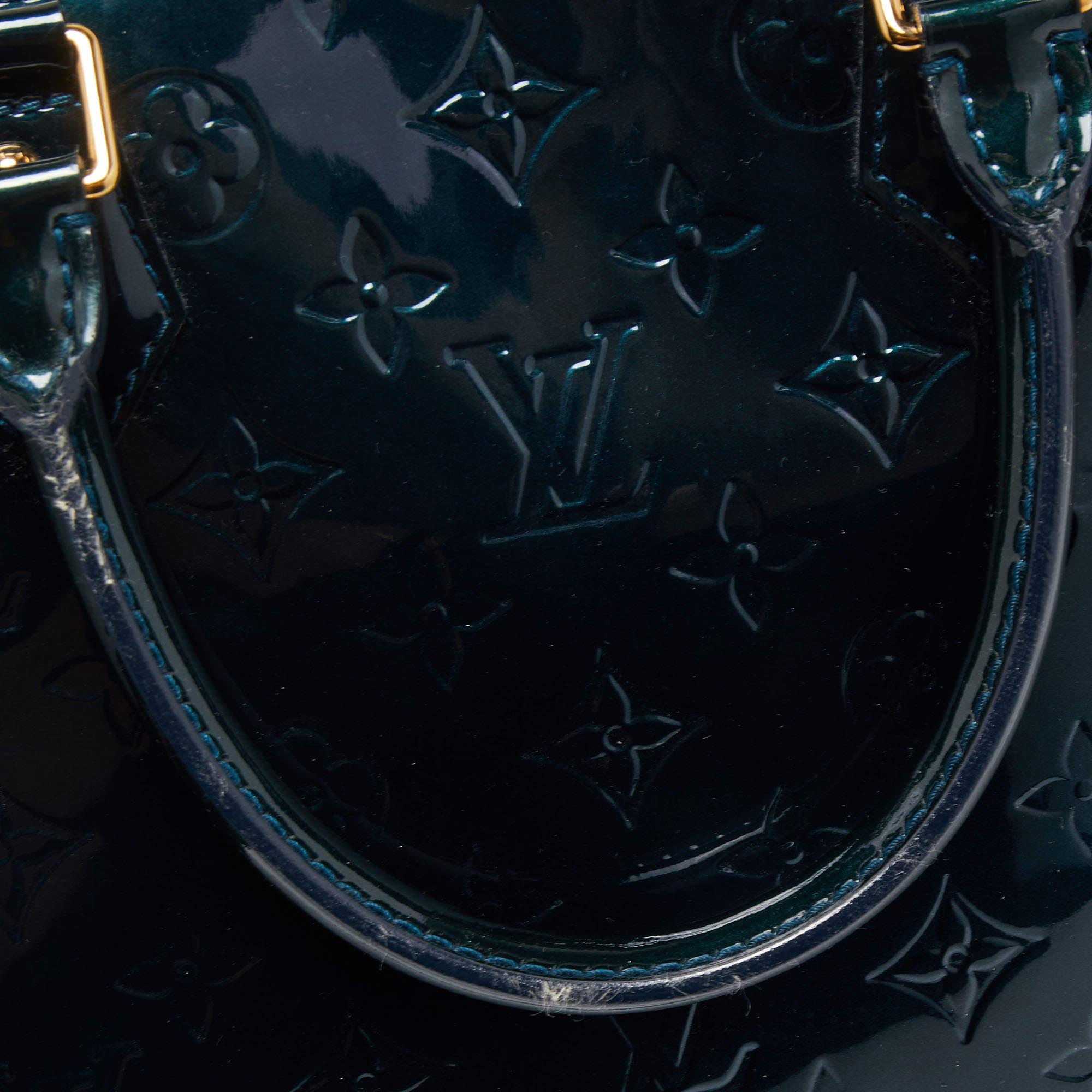 Louis Vuitton Bleu Nuit Monogram Vernis Alma GM Bag 8