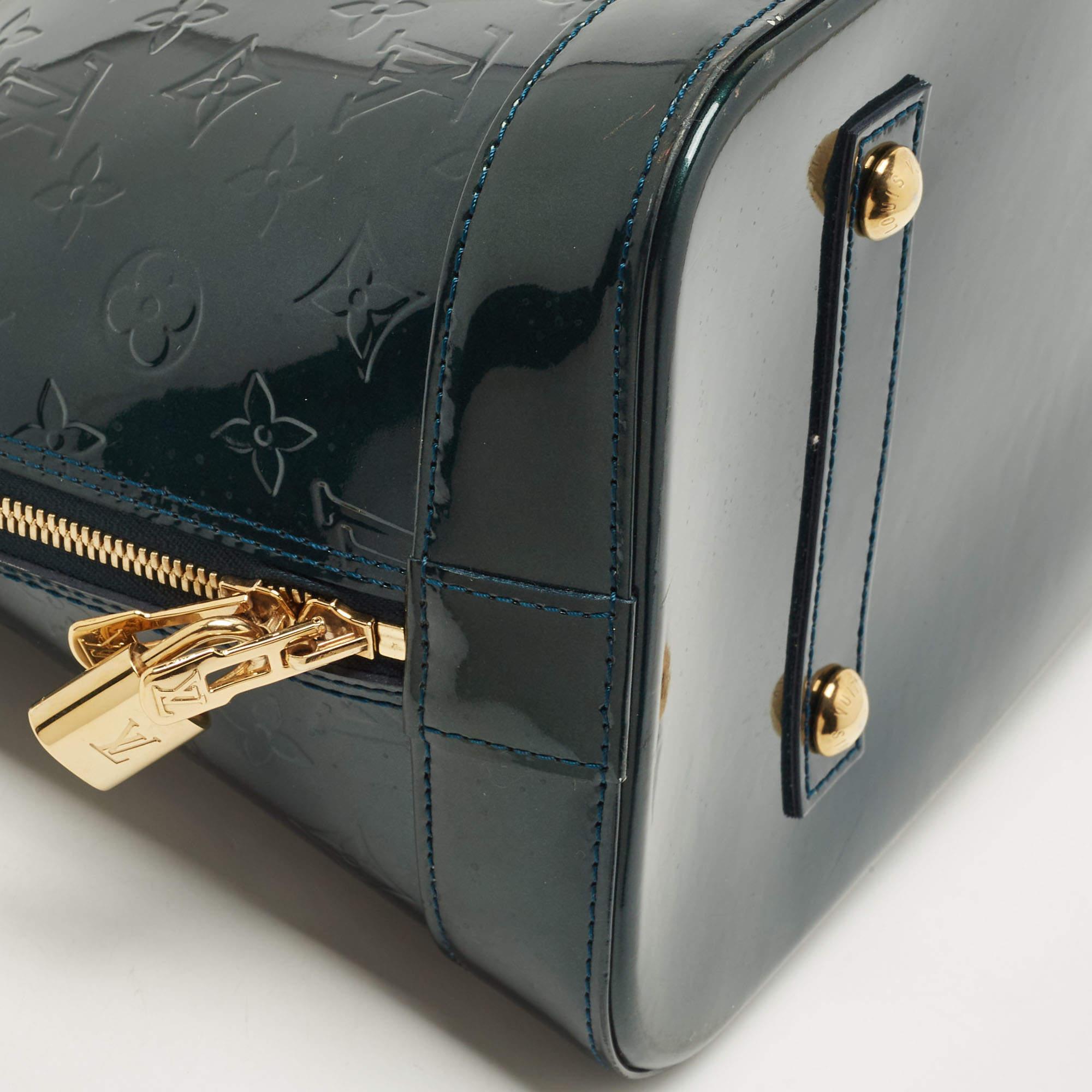 Louis Vuitton Bleu Nuit Monogram Vernis Alma GM Bag 1