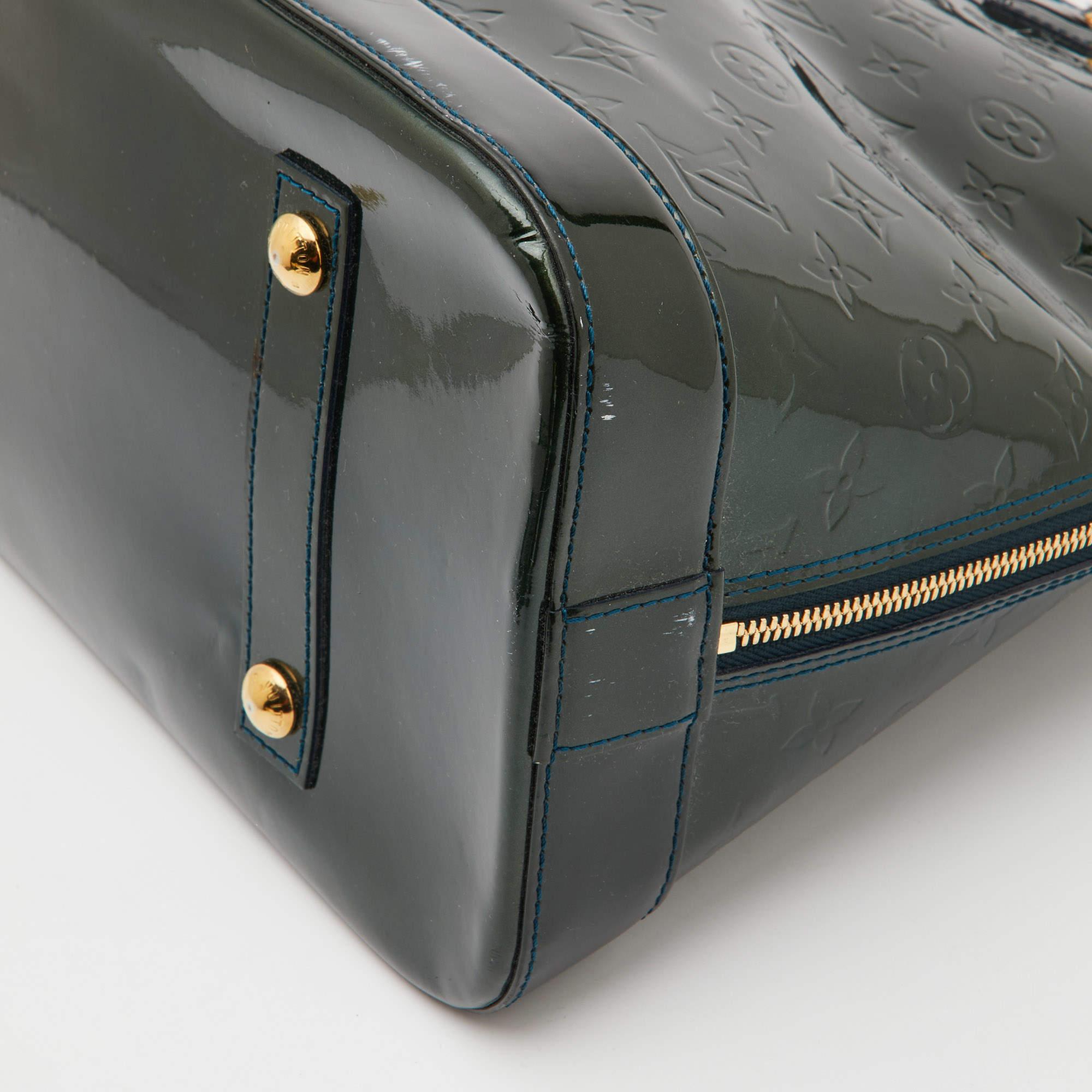 Louis Vuitton Bleu Nuit Monogram Vernis Alma GM Bag 3