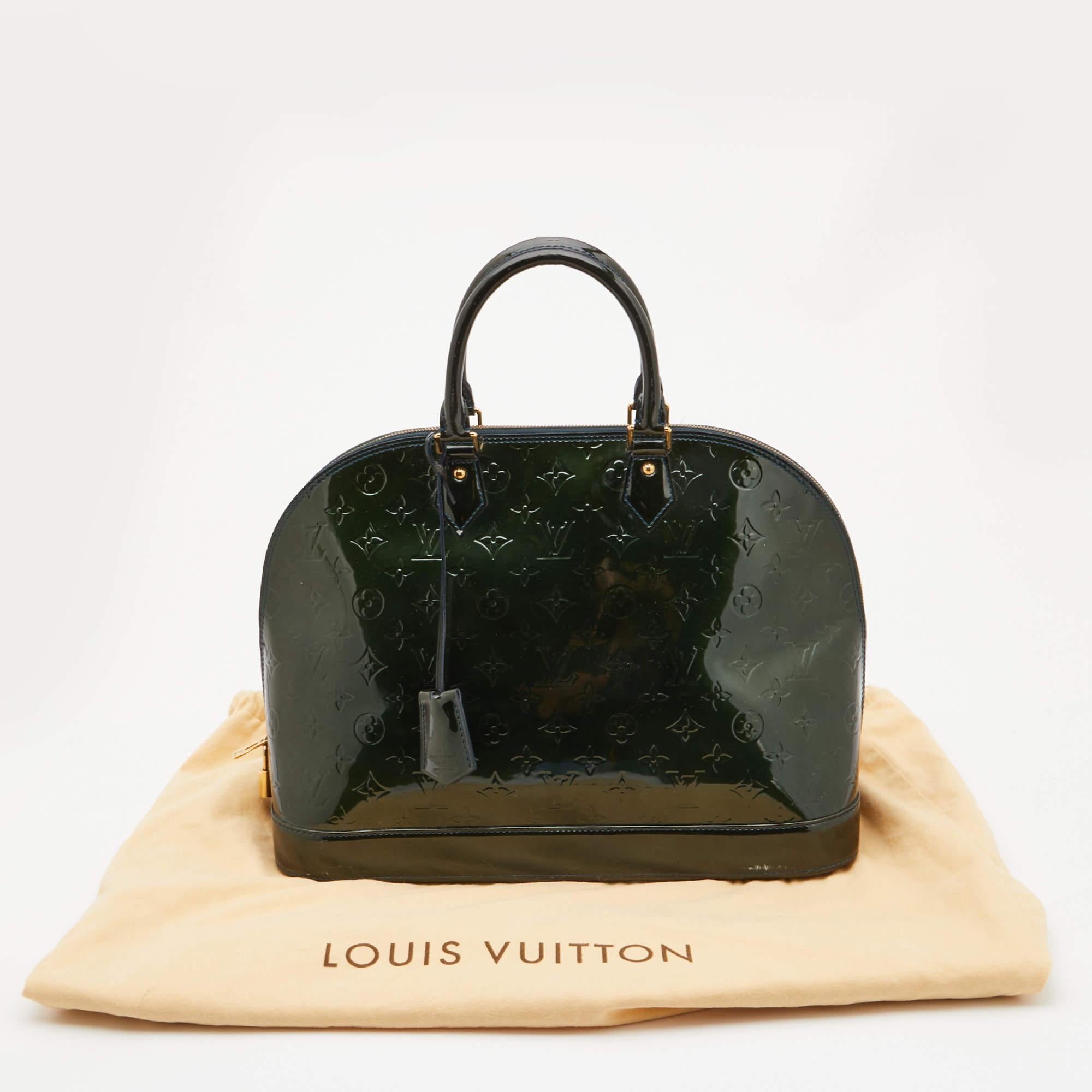 Louis Vuitton Bleu Nuit Monogram Vernis Alma GM Bag 5