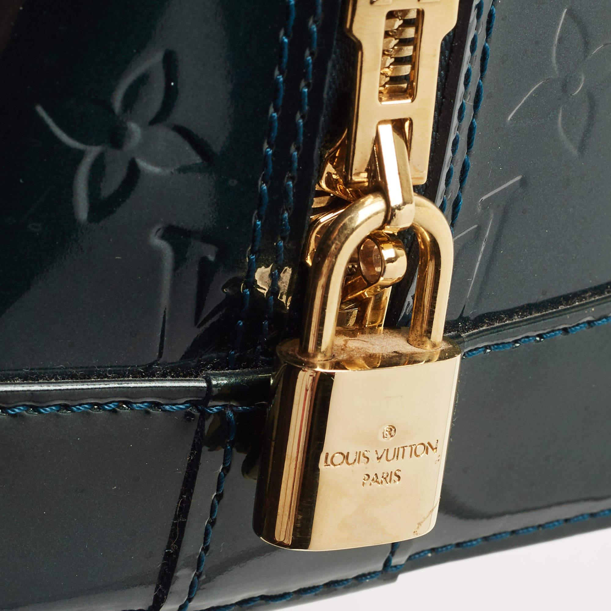 Louis Vuitton Bleu Nuit Monogram Vernis Alma GM Bag 4