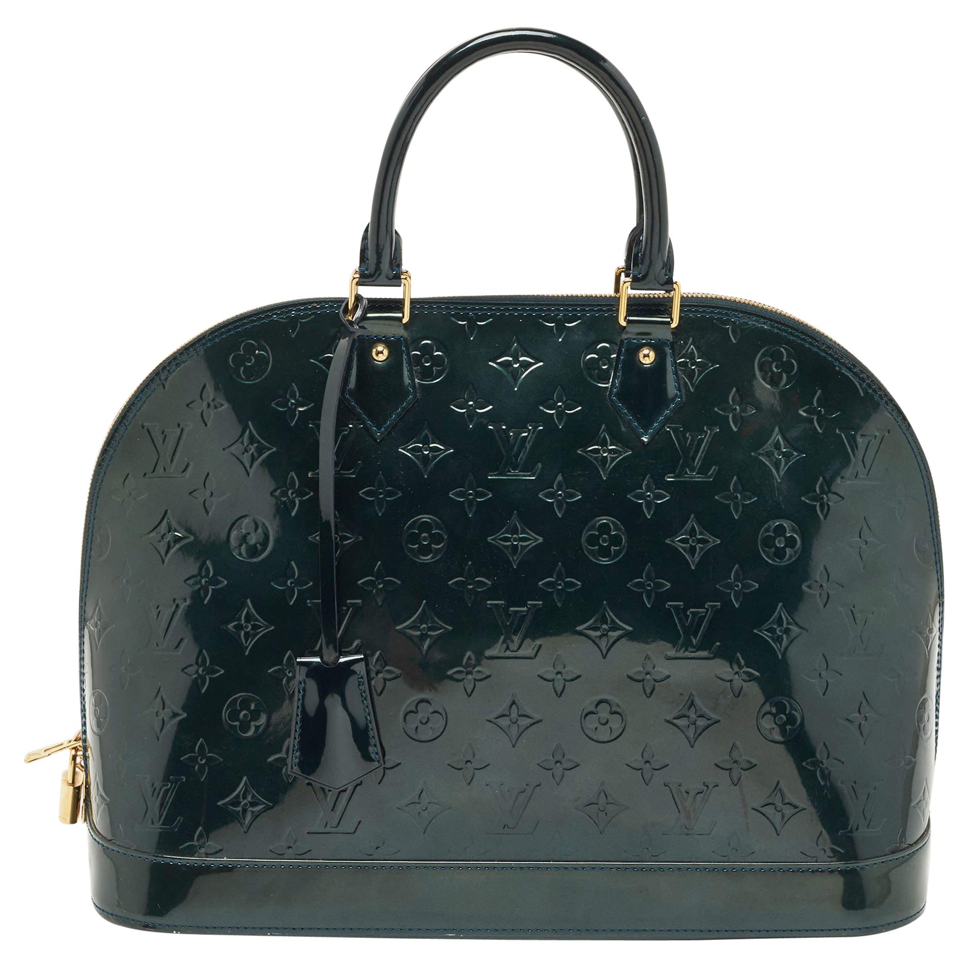 Louis Vuitton Bleu Nuit Monogram Vernis Alma GM Bag