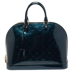 Louis Vuitton Bleu Nuit Monogram Vernis Alma GM Bag