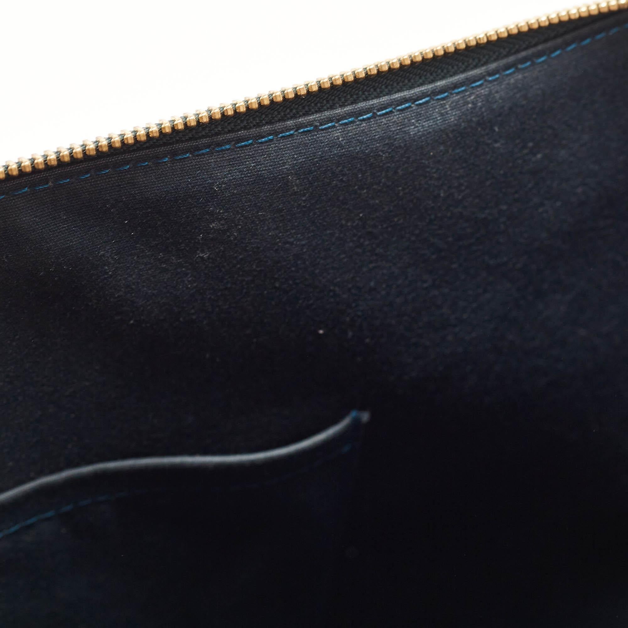 Louis Vuitton Bleu Nuit Monogram Vernis Bellevue GM Bag For Sale 10