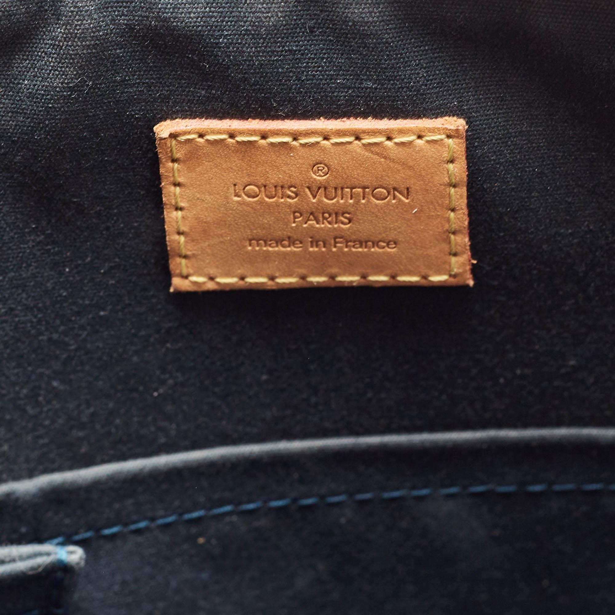 Louis Vuitton Bleu Nuit Monogram Vernis Bellevue GM Bag For Sale 11