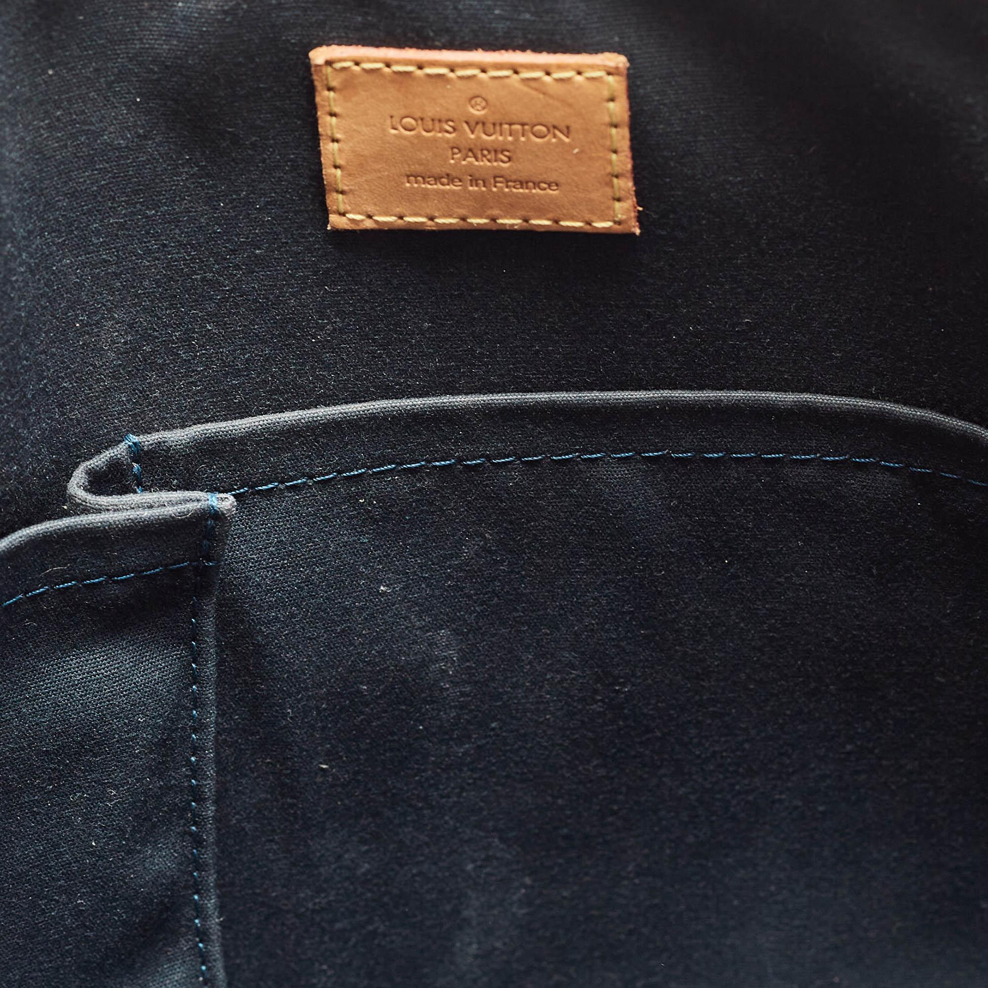 Louis Vuitton Bleu Nuit Monogram Vernis Bellevue GM Bag For Sale 12