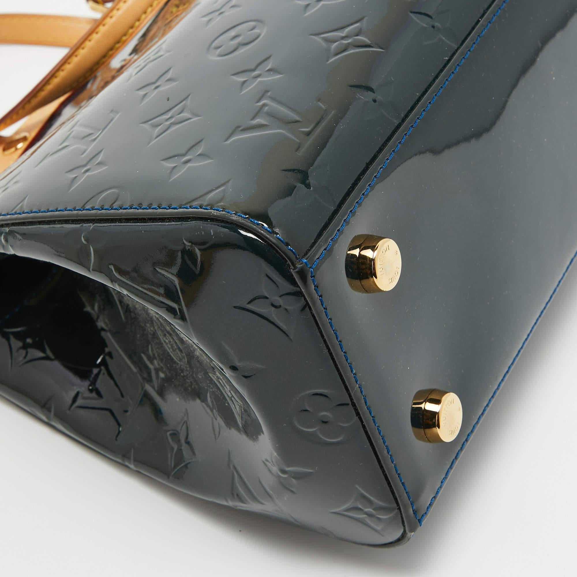 Louis Vuitton Bleu Nuit Monogram Vernis Brea MM Bag 7