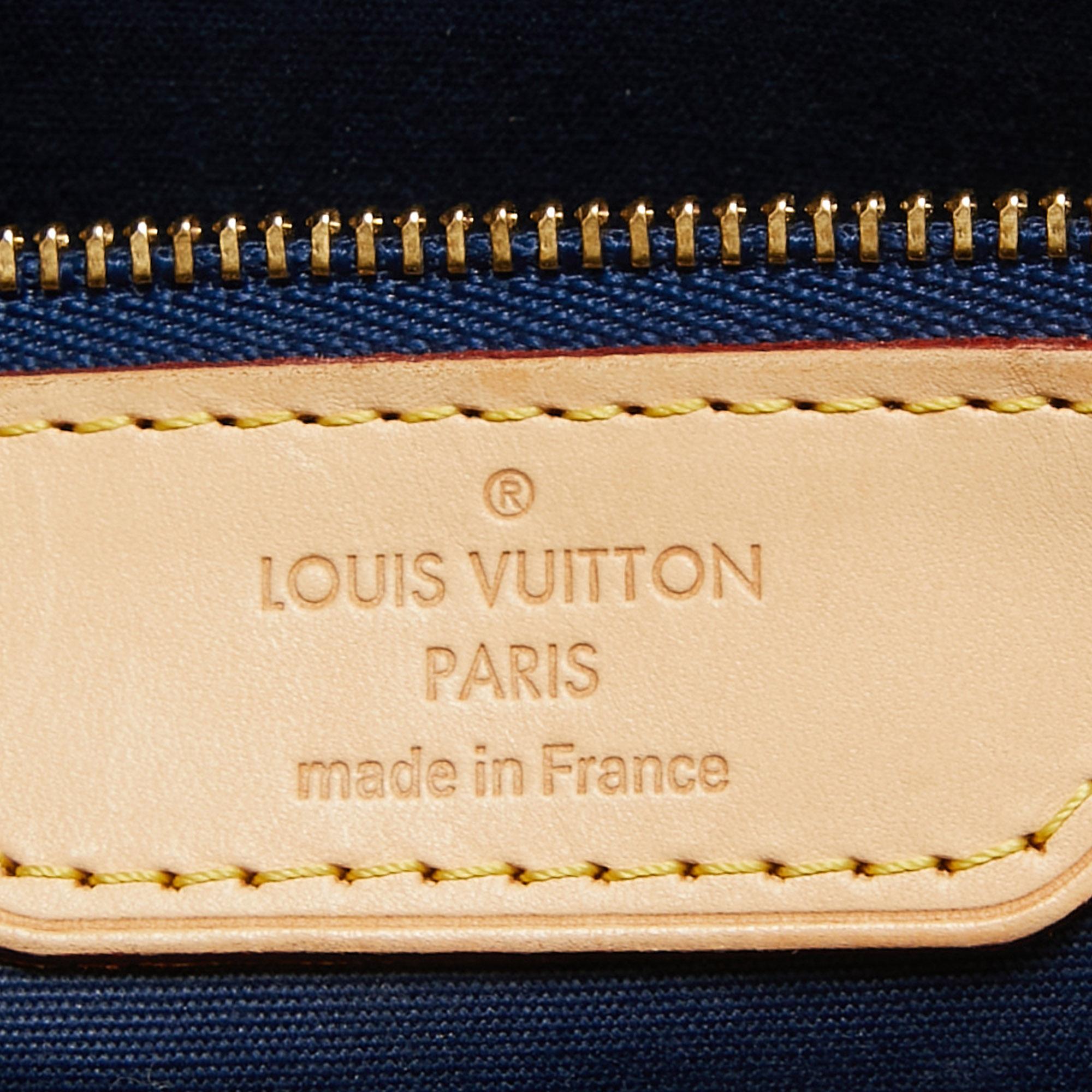 Louis Vuitton Bleu Nuit Monogram Vernis Brea MM Bag For Sale 1