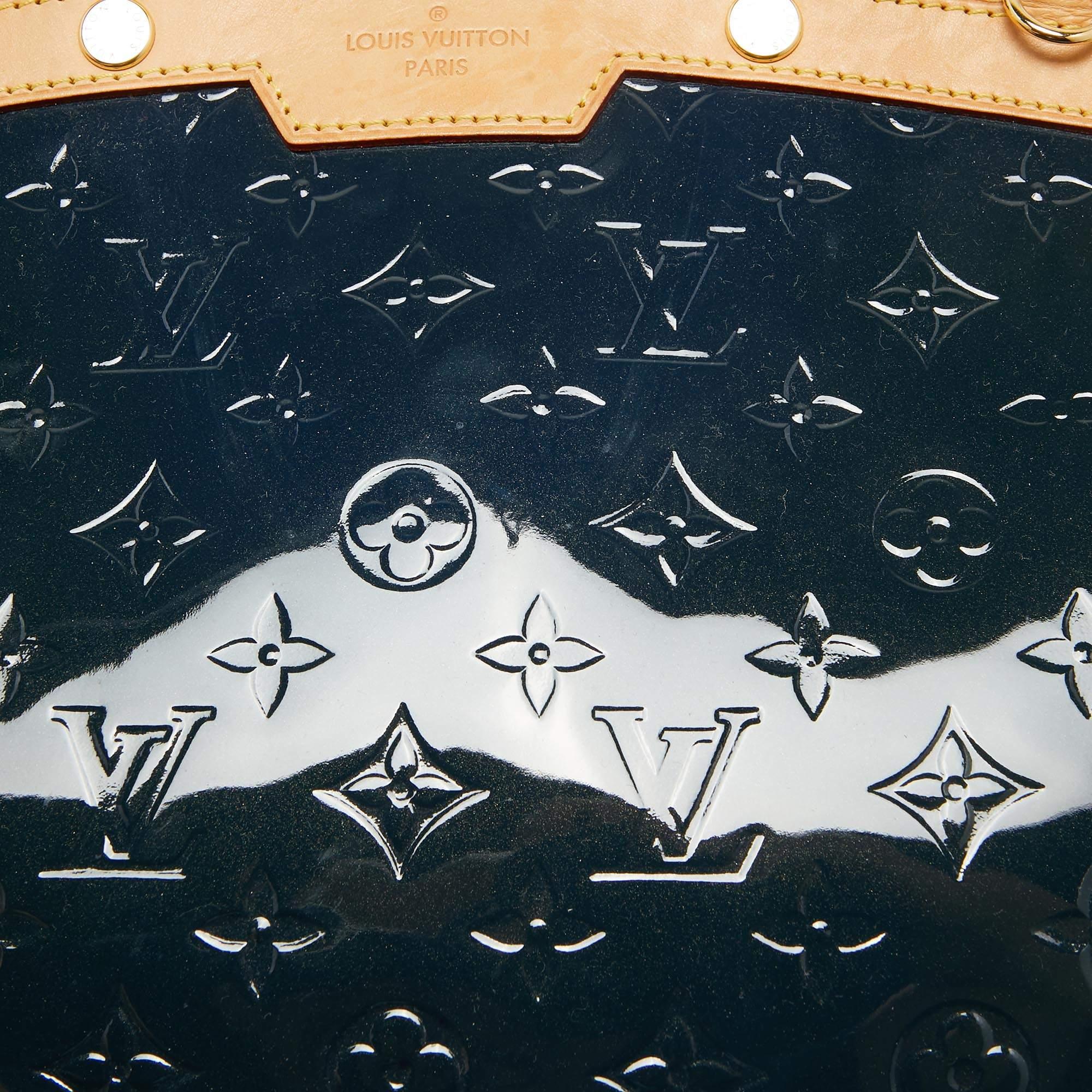 Women's Louis Vuitton Bleu Nuit Monogram Vernis Brea MM Bag
