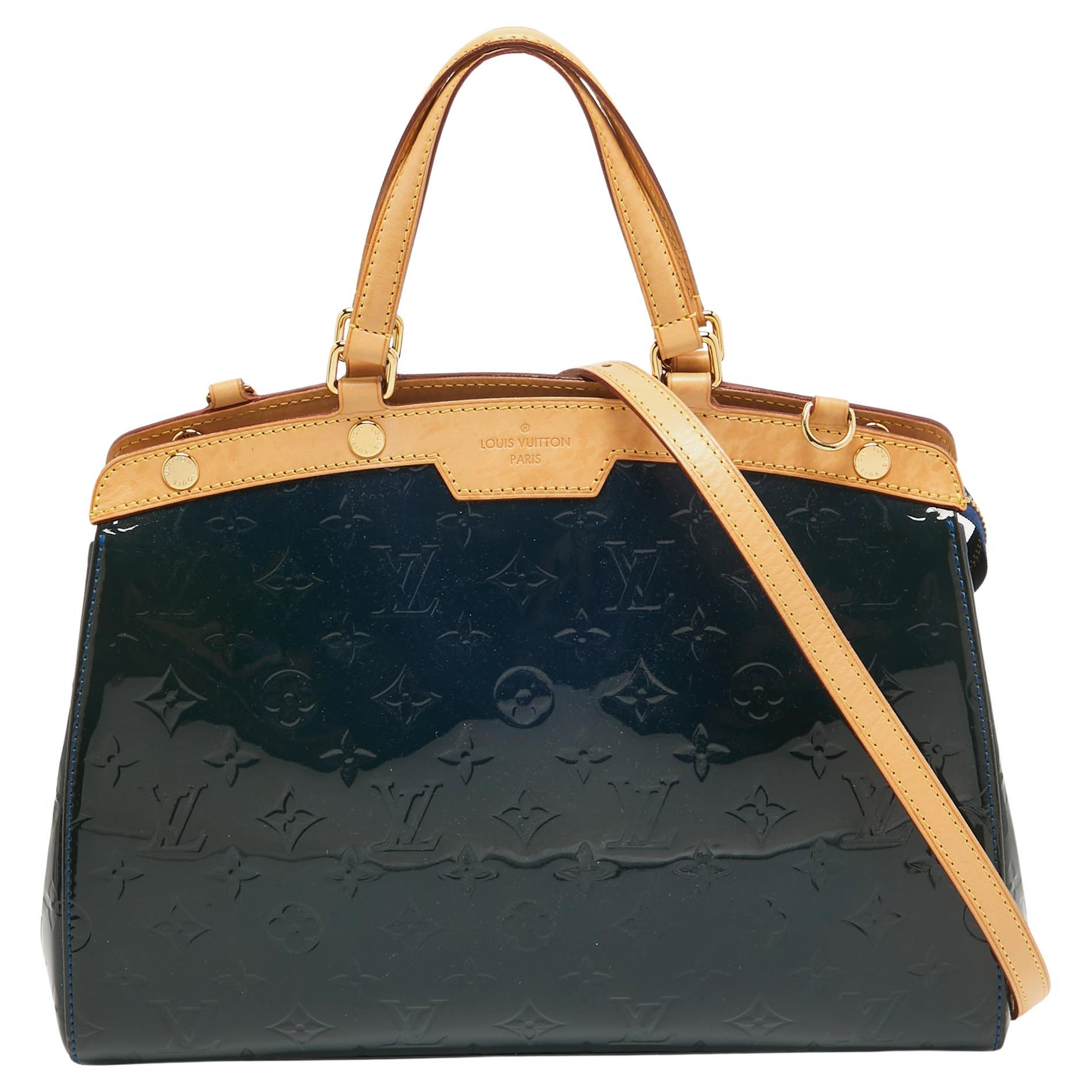 Louis Vuitton Bleu Nuit Monogram Vernis Brea MM Bag For Sale