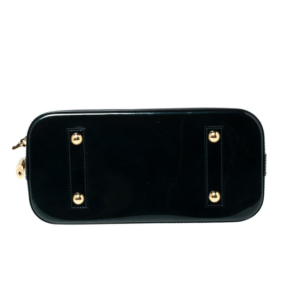Louis Vuitton Bleu Nuit Monogram Vernis Leather Alma PM Bag 6