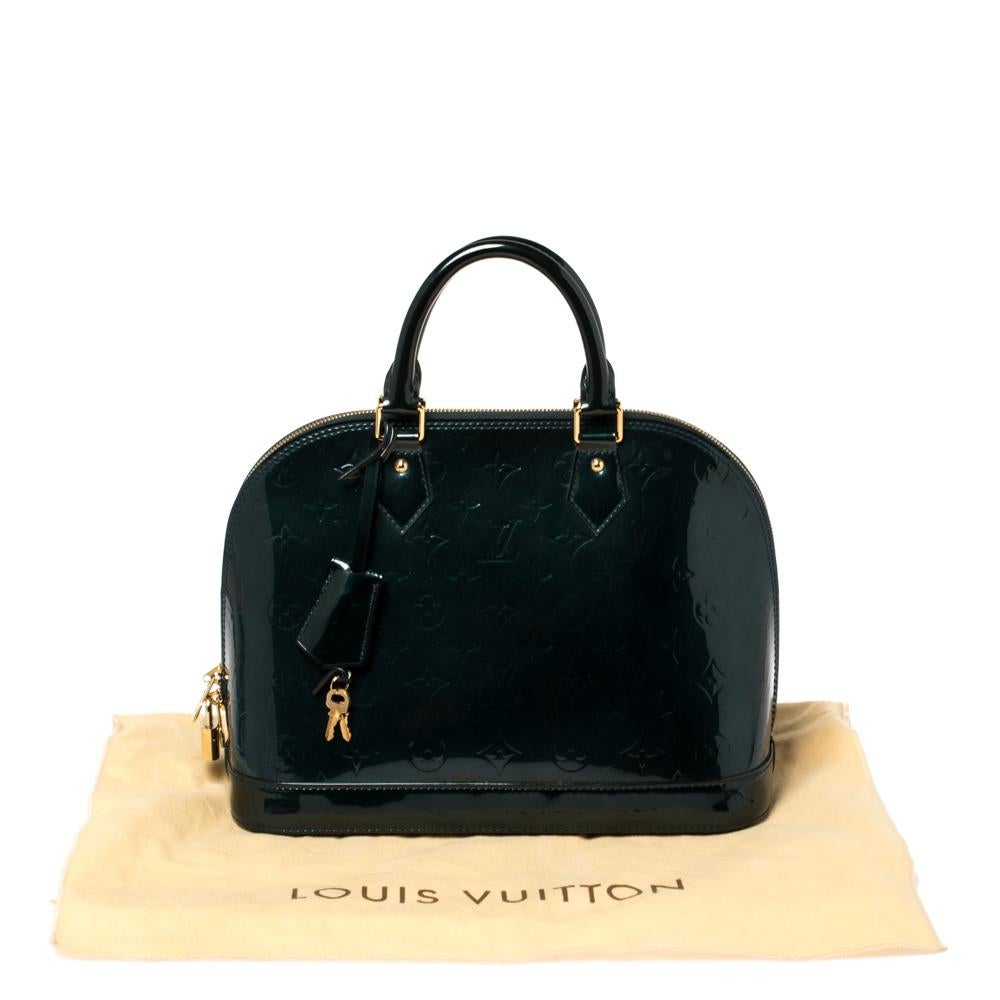 Louis Vuitton Bleu Nuit Monogram Vernis Leather Alma PM Bag 7