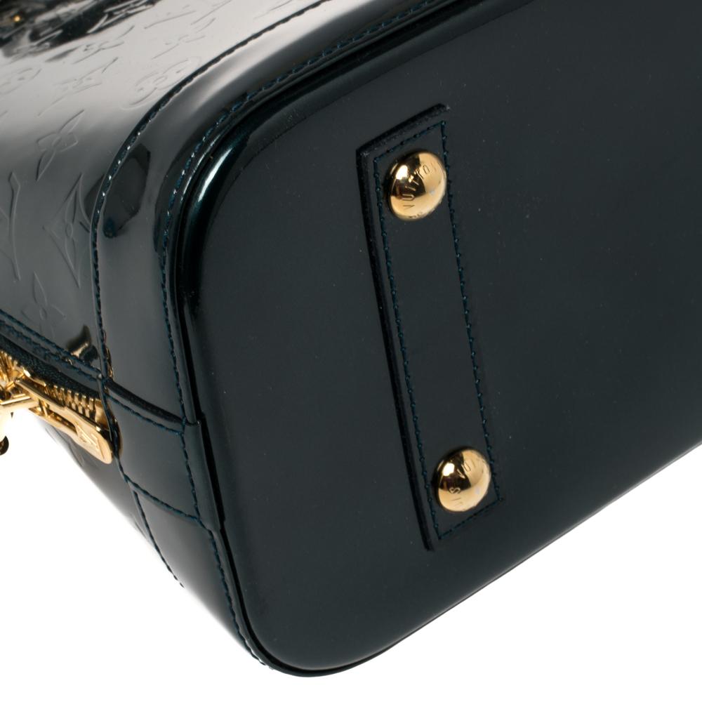 Women's Louis Vuitton Bleu Nuit Monogram Vernis Leather Alma PM Bag