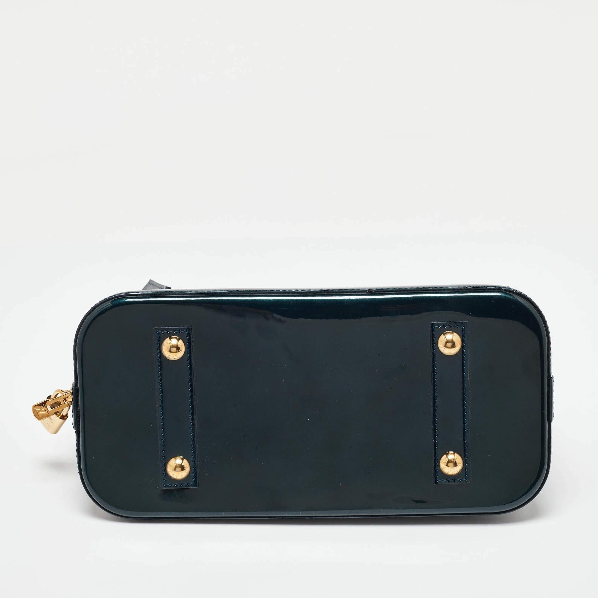 Louis Vuitton Bleu Nuit Monogram Vernis Leather Alma PM Bag 2